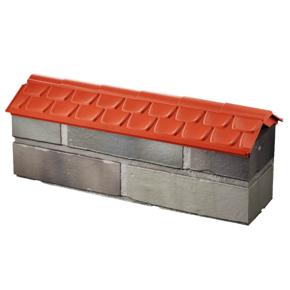 Парапет Zking Эльбрус Красный с посадкой на 0.5 кирпича (130мм)