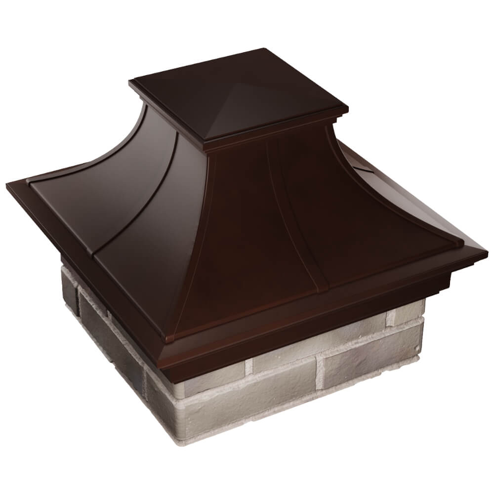 Колпак Zking Монблан Премиум Коричневый на столб 1.5х1.5 кирпича (385х385мм)