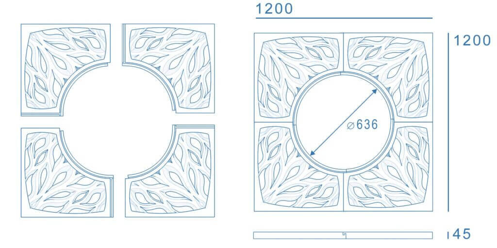 Приствольная решетка для дерева ZKING CRUST 1.2х1.2м Черная