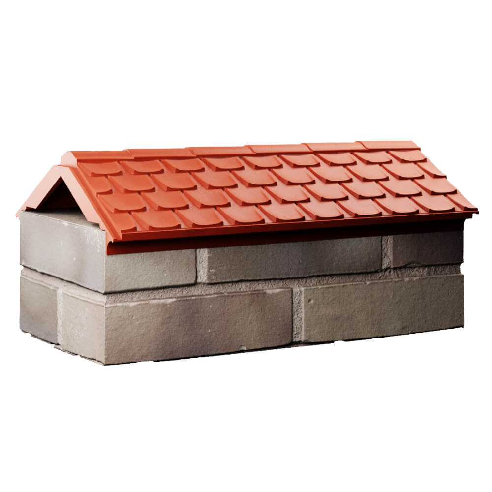 Парапет Zking Эльбрус Красный с посадкой на 1 кирпич (255мм)